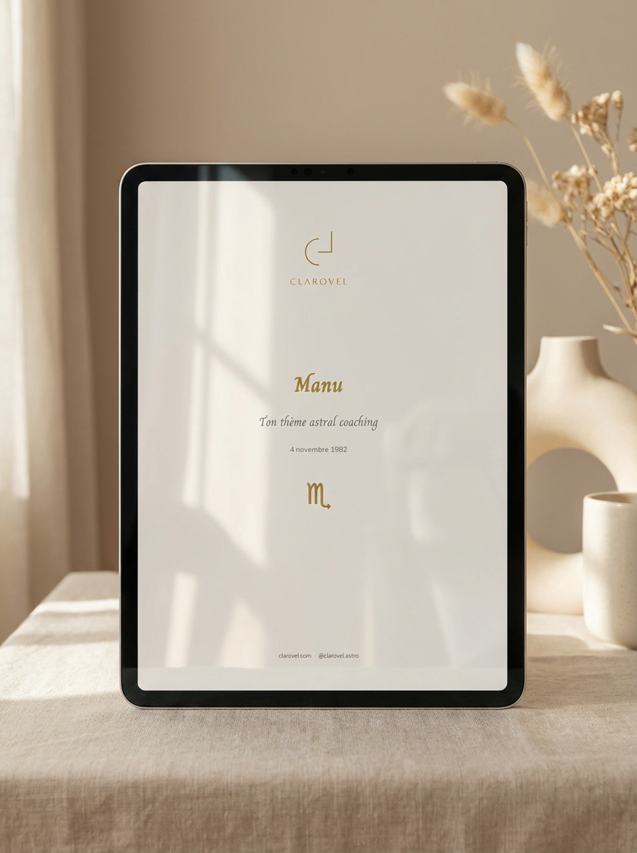 Aperçu du Thème Astral Coaching sur tablette